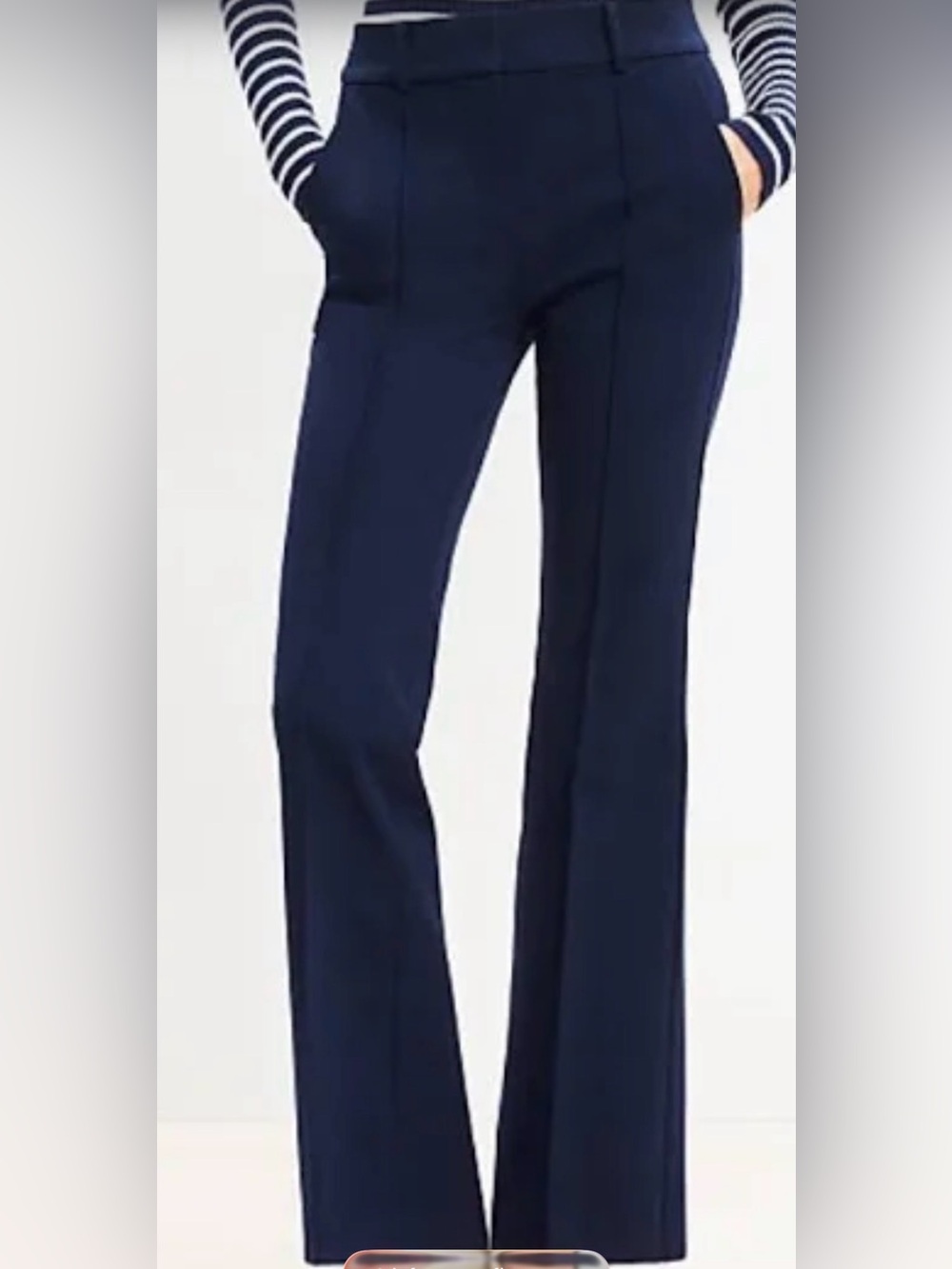 LOFT Navy Sutton Flare Pants